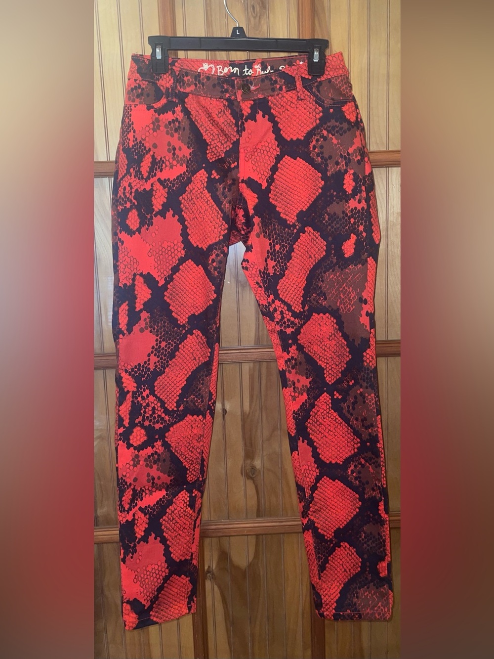 Princess Vera Wang Red and Black Snake Print Jeans